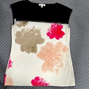 Calvin Klein Black with white slight floral casual office wear